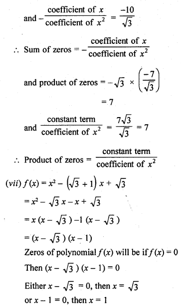 RD Sharma Class 10 Solutions Chapter 2 Polynomials Ex 2.1 10