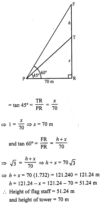 RD Sharma Class 10 Solutions Chapter 12 Heights and Distances Ex 12.1 10