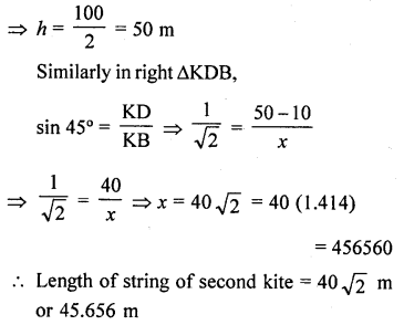 RD Sharma Class 10 Solutions Chapter 12 Heights and Distances Ex 12.1 159