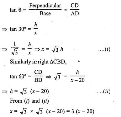 RD Sharma Class 10 Solutions Chapter 12 Heights and Distances Ex 12.1 29