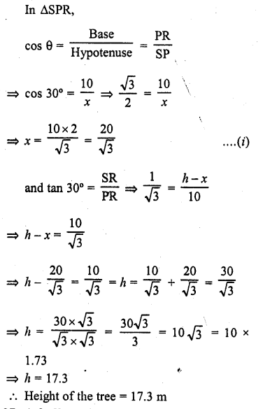 RD Sharma Class 10 Solutions Chapter 12 Heights and Distances Ex 12.1 72
