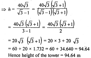 RD Sharma Class 10 Solutions Chapter 12 Heights and Distances Ex 12.1 95