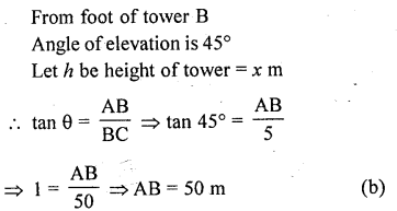 RD Sharma Class 10 Solutions Chapter 12 Heights and Distances MCQS 57