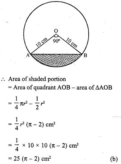 RD Sharma Class 10 Solutions Chapter 13 Areas Related to Circles MCQS 37