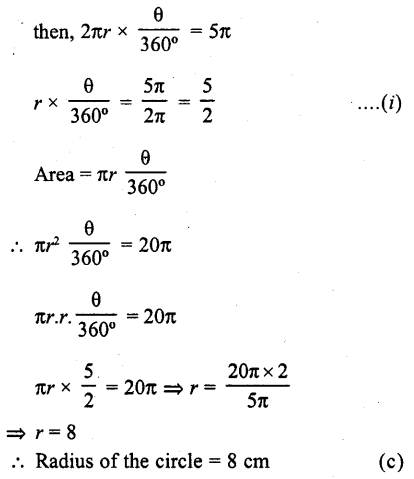 RD Sharma Class 10 Solutions Chapter 13 Areas Related to Circles MCQS 42