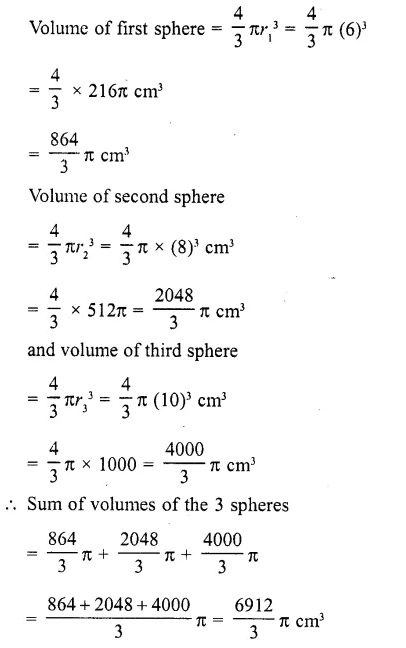RD Sharma Class 10 Solutions Chapter 14 Surface Areas and Volumes MCQS 23