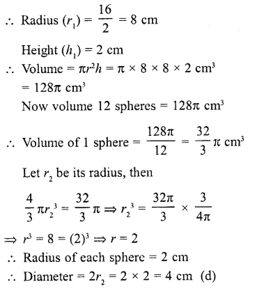 RD Sharma Class 10 Solutions Chapter 14 Surface Areas and Volumes MCQS 29