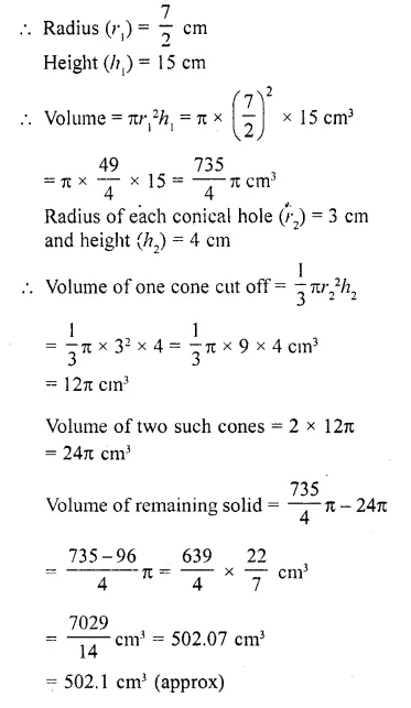 RD Sharma Class 10 Solutions Chapter 14 Surface Areas and Volumes Revision Exercise 31