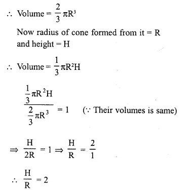 RD Sharma Class 10 Solutions Chapter 14 Surface Areas and Volumes VSAQS 13