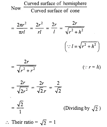 RD Sharma Class 10 Solutions Chapter 14 Surface Areas and Volumes VSAQS 18