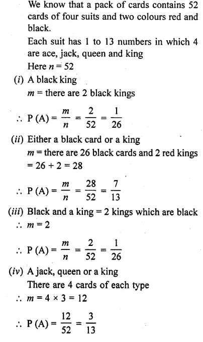 RD Sharma Class 10 Solutions Chapter 16 Probability Ex 16.1 6