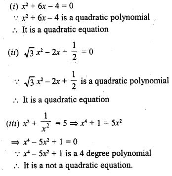 RD Sharma Class 10 Solutions Chapter 4 Quadratic Equations Ex 4.1 4