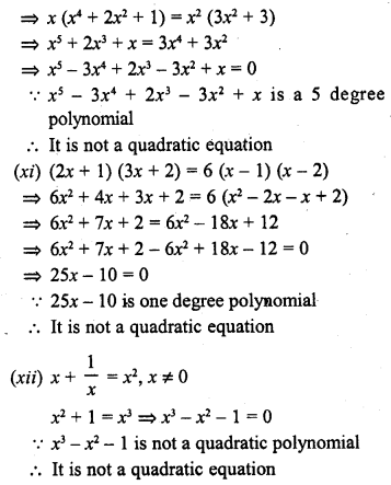 RD Sharma Class 10 Solutions Chapter 4 Quadratic Equations Ex 4.1 7