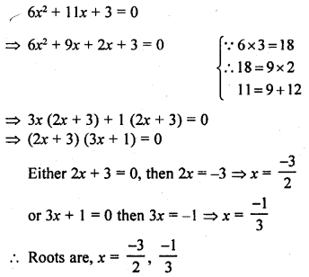 RD Sharma Class 10 Solutions Chapter 4 Quadratic Equations Ex 4.3 6