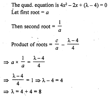 RD Sharma Class 10 Solutions Chapter 4 Quadratic Equations MCQS 28