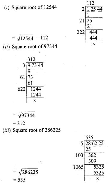RD Sharma Class 8 Solutions Chapter 3 Squares and Square Roots Ex 3.5 1