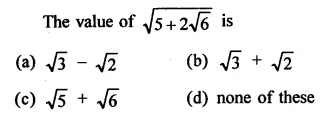 RD Sharma Class 9 Solutions Chapter 3 Rationalisation MCQS Q20.1