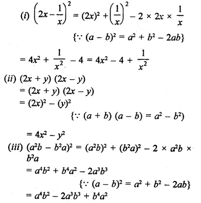RD Sharma Class 9 Solutions Chapter 4 Algebraic Identities Ex 4.1 Q1.1
