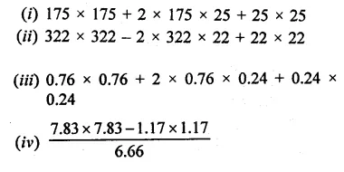 RD Sharma Class 9 Solutions Chapter 4 Algebraic Identities Ex 4.1 Q3.1