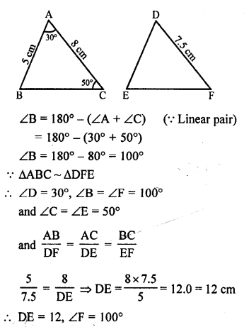 RS Aggarwal Class 10 Solutions Chapter 4 Triangles MCQS 32