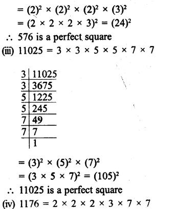 RS Aggarwal Class 8 Solutions Chapter 3 Squares and Square Roots Ex 3A Q1.2