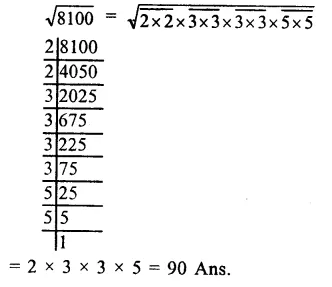 RS Aggarwal Class 8 Solutions Chapter 3 Squares and Square Roots Ex 3D Q8.1