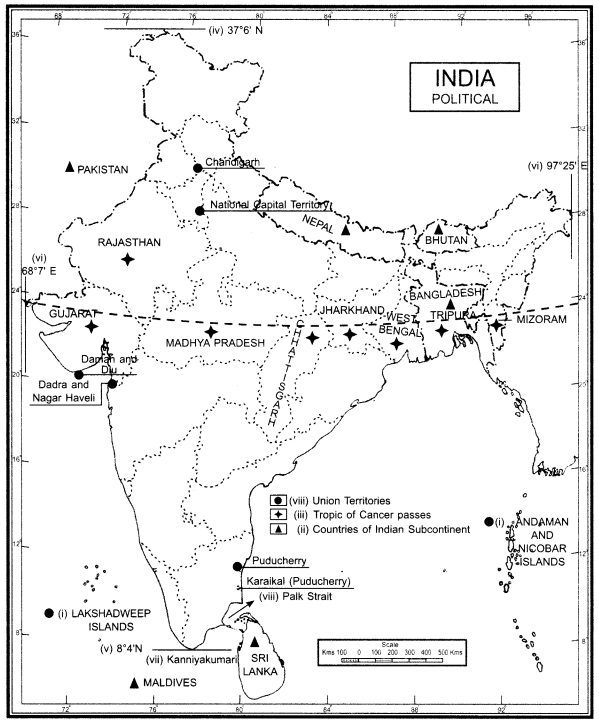 NCERT Solutions for Class 9 Social Science Geography Chapter 1 India-Size and Location img-1