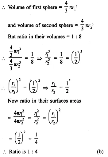 RD Sharma Class 9 Solutions Chapter 21 Surface Areas and Volume of a Sphere MCQS 7.1