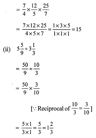 RS Aggarwal Class 7 Solutions Chapter 2 Fractions CCE Test Paper 8
