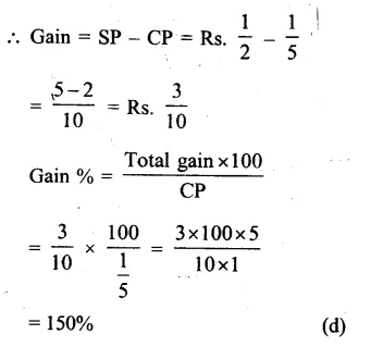 RS Aggarwal Class 8 Solutions Chapter 10 Profit and Loss Ex 10D 9.1