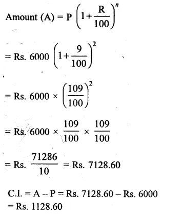 RS Aggarwal Class 8 Solutions Chapter 11 Compound Interest Ex 11B 1.1