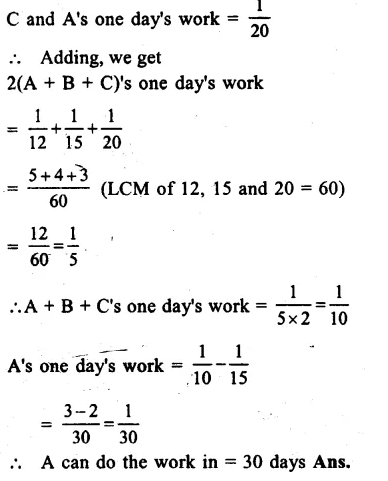 RS Aggarwal Class 8 Solutions Chapter 13 Time and Work Ex 13A 13.1