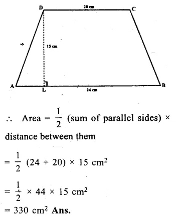 RS Aggarwal Class 8 Solutions Chapter 18 Area of a Trapezium and a Polygon Ex 18A 1.1