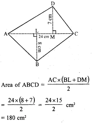 RS Aggarwal Class 8 Solutions Chapter 18 Area of a Trapezium and a Polygon Ex 18B 1.1