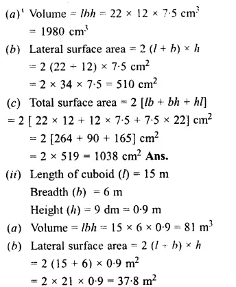 RS Aggarwal Class 8 Solutions Chapter 20 Volume and Surface Area of Solids Ex 20A 1.2