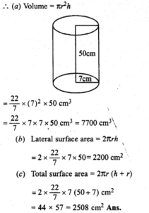 RS Aggarwal Class 8 Solutions Chapter 20 Volume and Surface Area of ...