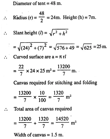 Selina Concise Mathematics Class 10 ICSE Solutions Chapter 20 Cylinder, Cone and Sphere Ex 20B Q9.1