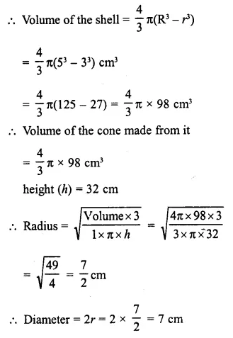 Selina Concise Mathematics Class 10 ICSE Solutions Chapter 20 Cylinder, Cone and Sphere Ex 20D Q3.1