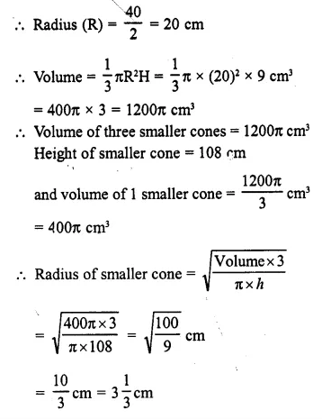 Selina Concise Mathematics Class 10 ICSE Solutions Chapter 20 Cylinder, Cone and Sphere Ex 20D Q4.1
