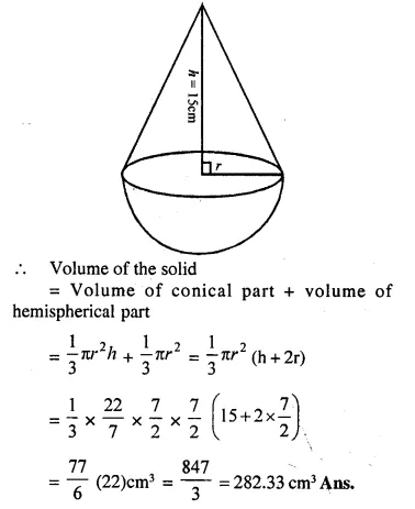 Selina Concise Mathematics Class 10 ICSE Solutions Chapter 20 Cylinder, Cone and Sphere Ex 20E Q1.1