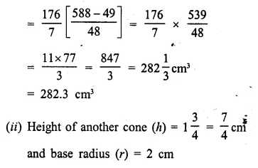 Selina Concise Mathematics Class 10 ICSE Solutions Chapter 20 Cylinder, Cone and Sphere Ex 20F Q13.3