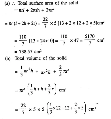 Selina Concise Mathematics Class 10 ICSE Solutions Chapter 20 Cylinder, Cone and Sphere Ex 20G Q12.3