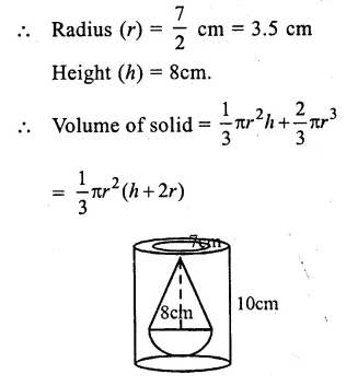 Selina Concise Mathematics Class 10 ICSE Solutions Chapter 20 Cylinder, Cone and Sphere Ex 20G Q17.1