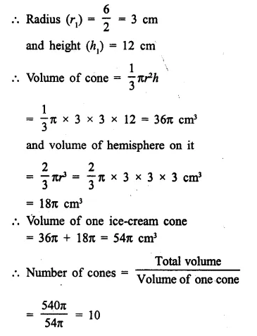 Selina Concise Mathematics Class 10 ICSE Solutions Chapter 20 Cylinder, Cone and Sphere Ex 20G Q3.1