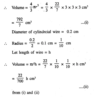 Selina Concise Mathematics Class 10 ICSE Solutions Chapter 20 Cylinder, Cone and Sphere Ex 20G Q5.1