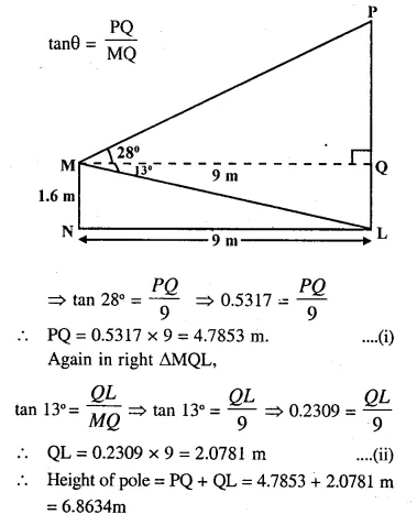 Selina Concise Mathematics Class 10 ICSE Solutions Chapter 22 Heights and Distances Ex 22A Q12.1