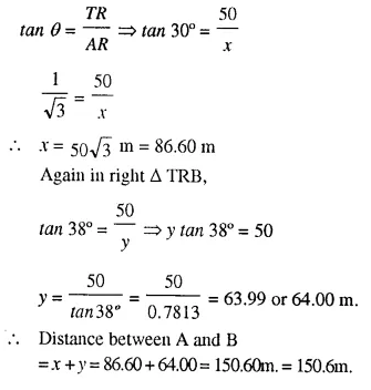 Selina Concise Mathematics Class 10 ICSE Solutions Chapter 22 Heights and Distances Ex 22A Q4.2