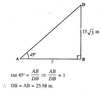 Selina Concise Mathematics Class 10 ICSE Solutions Chapter 22 Heights and Distances Ex 22A Q9.2
