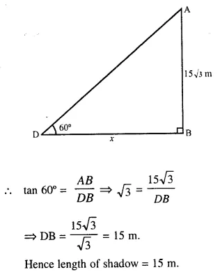 Selina Concise Mathematics Class 10 ICSE Solutions Chapter 22 Heights and Distances Ex 22A Q9.3