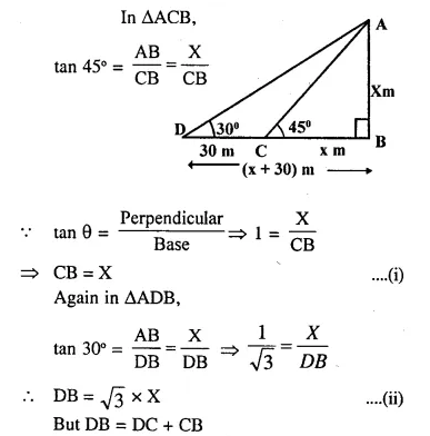 Selina Concise Mathematics Class 10 ICSE Solutions Chapter 22 Heights and Distances Ex 22B Q1.1